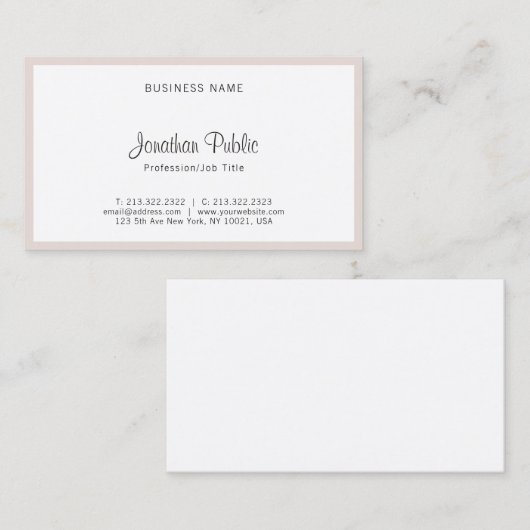 Carte De Visite Élégant Script moderne main simple Créatif simple (Devant / Derrière)