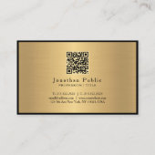 Carte De Visite Élégant script moderne personnalisé Black Gold Oce (Dos)