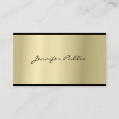 Carte De Visite Élégant Script Moderne Sleek Glam Gold Look Top (Devant)