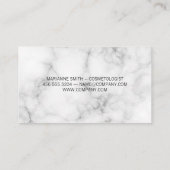 Carte De Visite Élégant Script Monogramme Glamor Kiss Marbre (Dos)