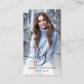 Carte De Visite Élégant script Monogramme photo (Devant)