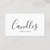 Carte De Visite Élégant Script noir blanc fabricant de bougies art (Dos)