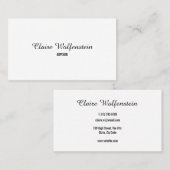 Carte De Visite Élégant script noir et blanc professionnel (Devant / Derrière)