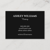 Carte De Visite Élégant script notaire marbre noir parties scintil (Dos)