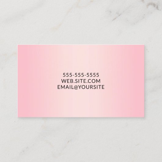 Carte De Visite Élégant Script Pale Rose Ombre (Dos)