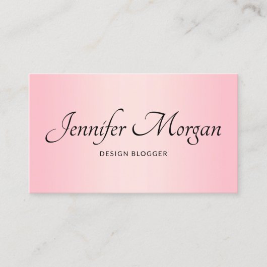 Carte De Visite Élégant Script Pale Rose Ombre (Devant)