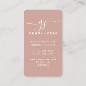 Carte De Visite Élégant script photo Calligraphie Monogramme (Dos)