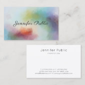 Carte De Visite Élégant Script professionnel Art Abstrait moderne (Devant / Derrière)