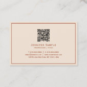 Carte De Visite Élégant Script Professionnel Terracotta Euro Taill (Dos)