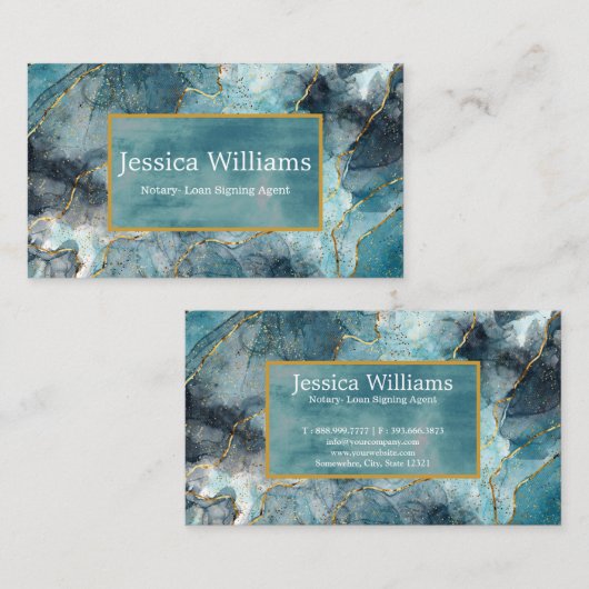 Carte De Visite Élégant script public notaire professionnel Plain (Devant / Derrière)