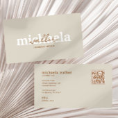 Carte De Visite Elegant Script QR Code & Social Media