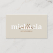 Carte De Visite Elegant Script QR Code & Social Media (Devant)