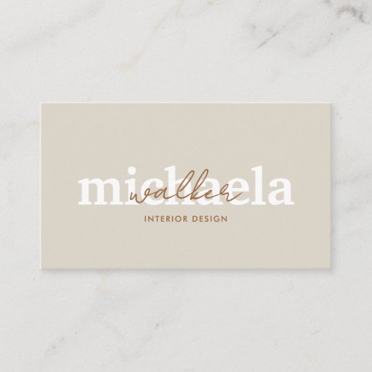 Carte De Visite Elegant Script QR Code & Social Media (Devant)