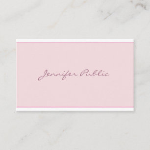 Carte De Visite Élégant script rose moderne minimaliste