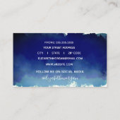 Carte De Visite Élégant script Signature Aquarelle Bleu Moderne (Dos)