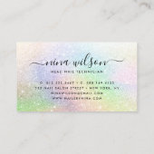 Carte De Visite Élégant script signature holographe arc-en-ciel pa (Dos)