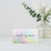 Carte De Visite Élégant script signature holographe arc-en-ciel pa (Debout devant)