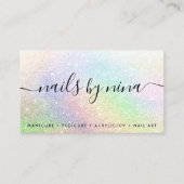 Carte De Visite Élégant script signature holographe arc-en-ciel pa (Devant)