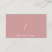 Carte De Visite Élégant Script simple Monogramme Dusty Rose (Dos)