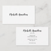 Carte De Visite Élégant Script Simple Noir et Blanc (Devant / Derrière)