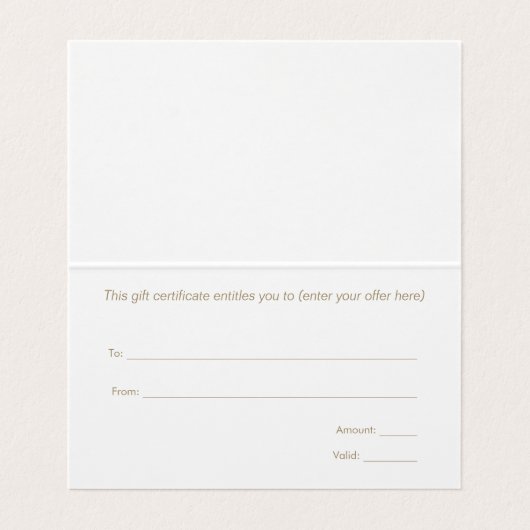 Carte De Visite Élégant Seashell Spa Salon Certificat cadeau (Intérieur déplié)