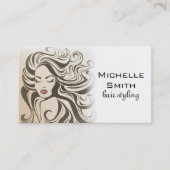 Carte De Visite Élégant Sepia Chic Wavy Hairstyle extensions de ch (Devant)