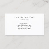 Carte De Visite Élégant Séquin moderne et or rayé Turquoise (Dos)