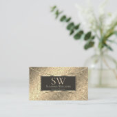 Carte De Visite Élégant serpent d'or et Brown foncé avec Monogramm (Debout devant)