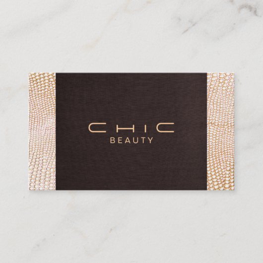 Carte De Visite Elégant serpent doré Brown lin look élégant (Devant)