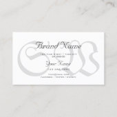 Carte De Visite Élégant serpent Motif clair couleur argent Monogra (Dos)