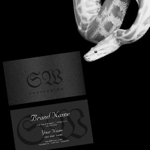 Carte De Visite Élégant serpent noir Motif Couleurs foncées Mon