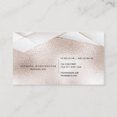 Carte De Visite Elégant Sheer Gold Facettes Rose Or Blanc (Dos)