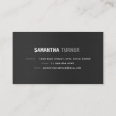 Carte De Visite Élégant Silver Black Professional Personnalisé Mon (Dos)