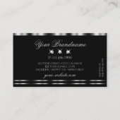 Carte De Visite Élégant Silver Black Sparkling Diamonds élégant (Dos)