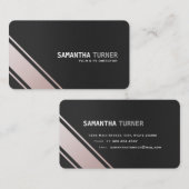 Carte De Visite Elégant Silver Black Texté Professionnel Personnal (Devant / Derrière)