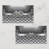 Carte de visite Elegant Silver Box Vaches Bijou (Devant / Derrière)