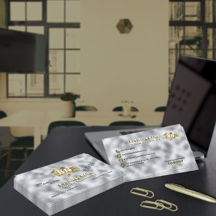 Carte De Visite Elégant Silver Gold Foil Services de nettoyage mod