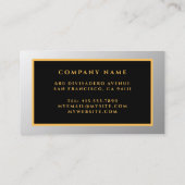 Carte De Visite Élégant Silver Gold Professionnel (Dos)