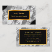 Carte De Visite Elégant Silver Gold Silk (Devant / Derrière)