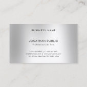 Carte De Visite Elégant Silver Look professionnel Monogramme moder (Dos)