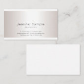 Carte De Visite Élégant Silver Moderne Simple Belle Salon de Beaut (Devant / Derrière)