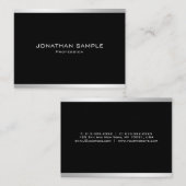 Carte De Visite Elégant Silver Professional Moderne Design simple (Devant / Derrière)