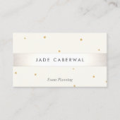 Carte De Visite Élégant Silver Striped Gold Star Event Planner (Devant)