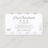 Carte De Visite Élégant Silver White Sparkling Diamonds Monogramme (Dos)