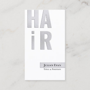 Carte de visite élégant Silvery White Coiffeur