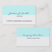 Carte De Visite élégant, simple, blanc & bleu simple professionnel (Devant / Derrière)