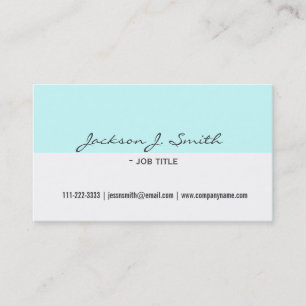 Carte De Visite élégant, simple, blanc & bleu simple professionnel