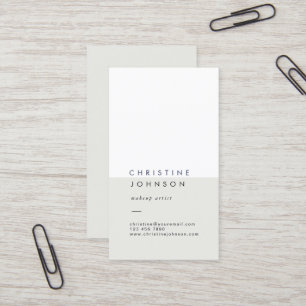 Carte De Visite élégant simple blanc gris clair