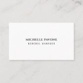 Carte De Visite Élégant Simple Blanc & Noir Professionnel (Devant)