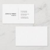 Carte De Visite Élégant Simple Blanc Plain Moderne Professionnel (Devant / Derrière)